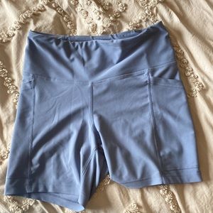 Purple Biker Shorts with Pockets